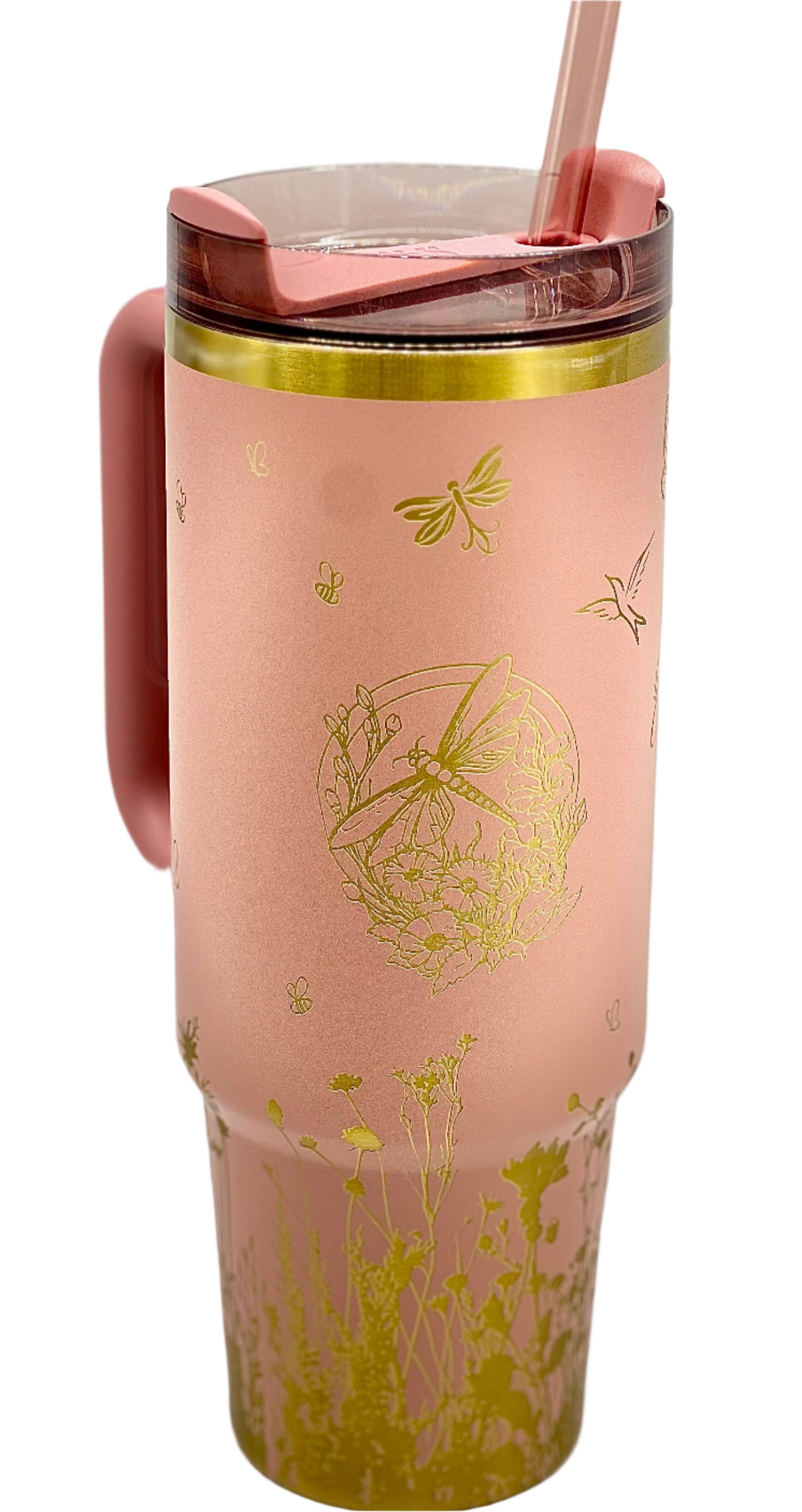 Laser Engraved Stanley 30 oz. Tumbler Wildflower design