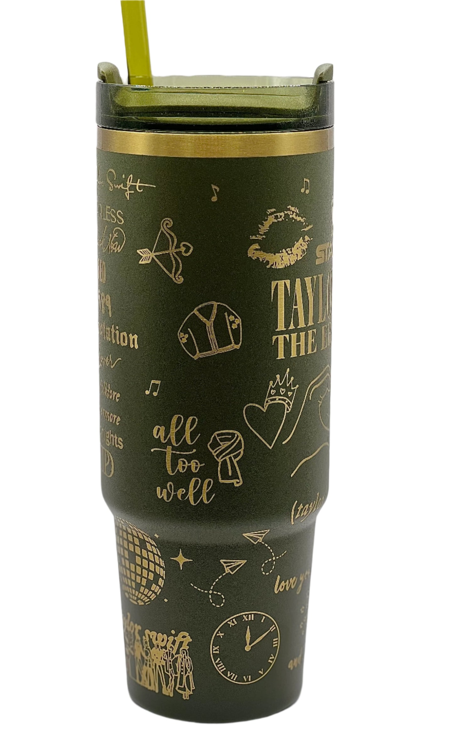 Full Wrap Eras inspired design, Stanley 30 oz. tumbler in Cypress & Gold