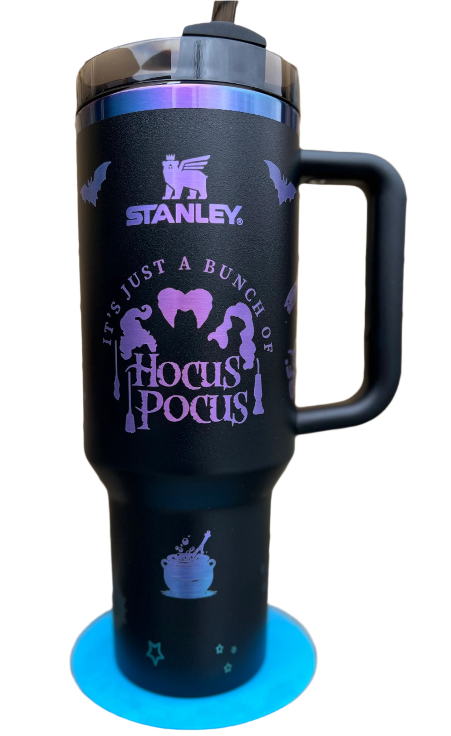 Full Wrap Hocus Pocus inspired design, Stanley 40 oz. tumbler in Black Chroma