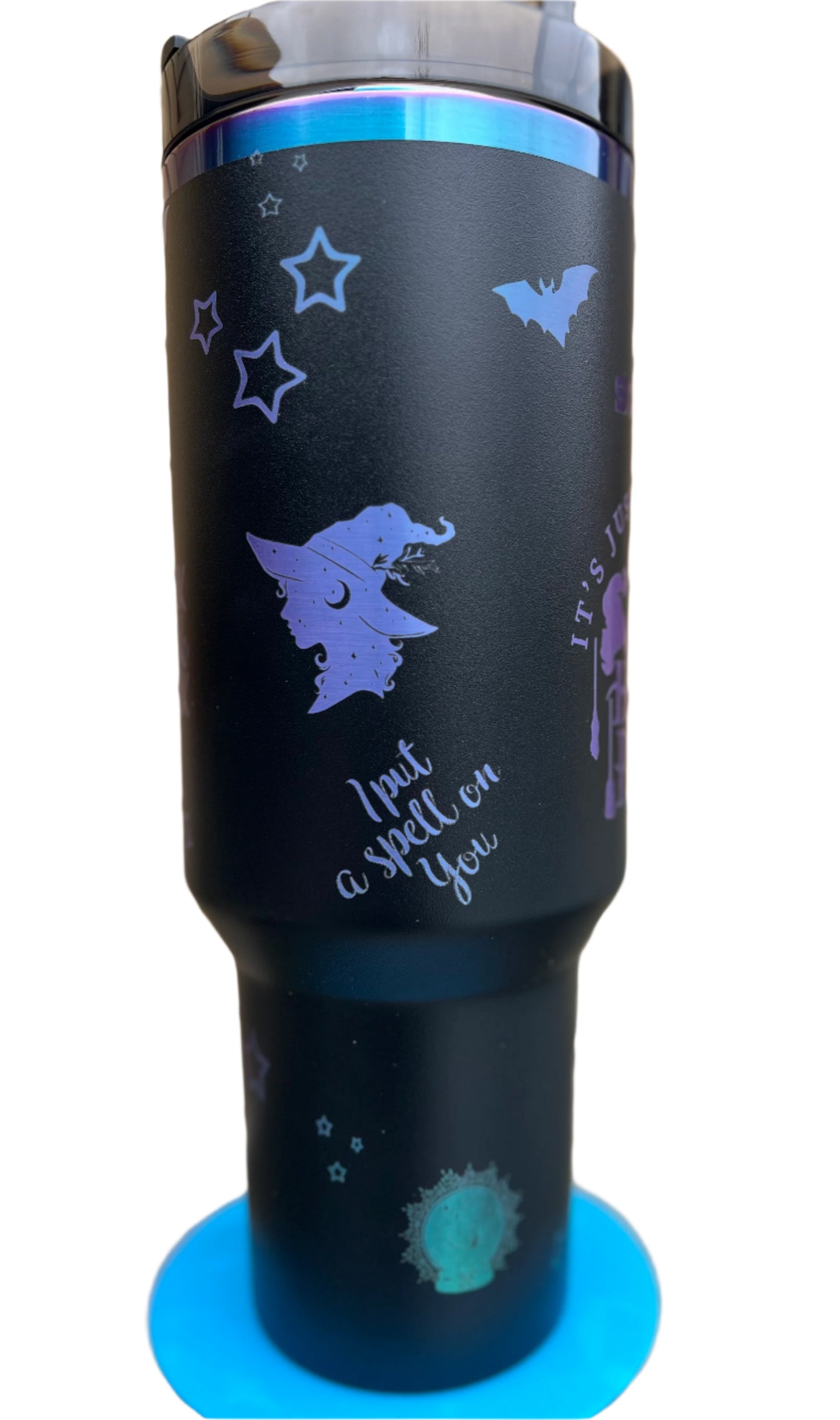 Full Wrap Hocus Pocus inspired design, Stanley 40 oz. tumbler in Black Chroma