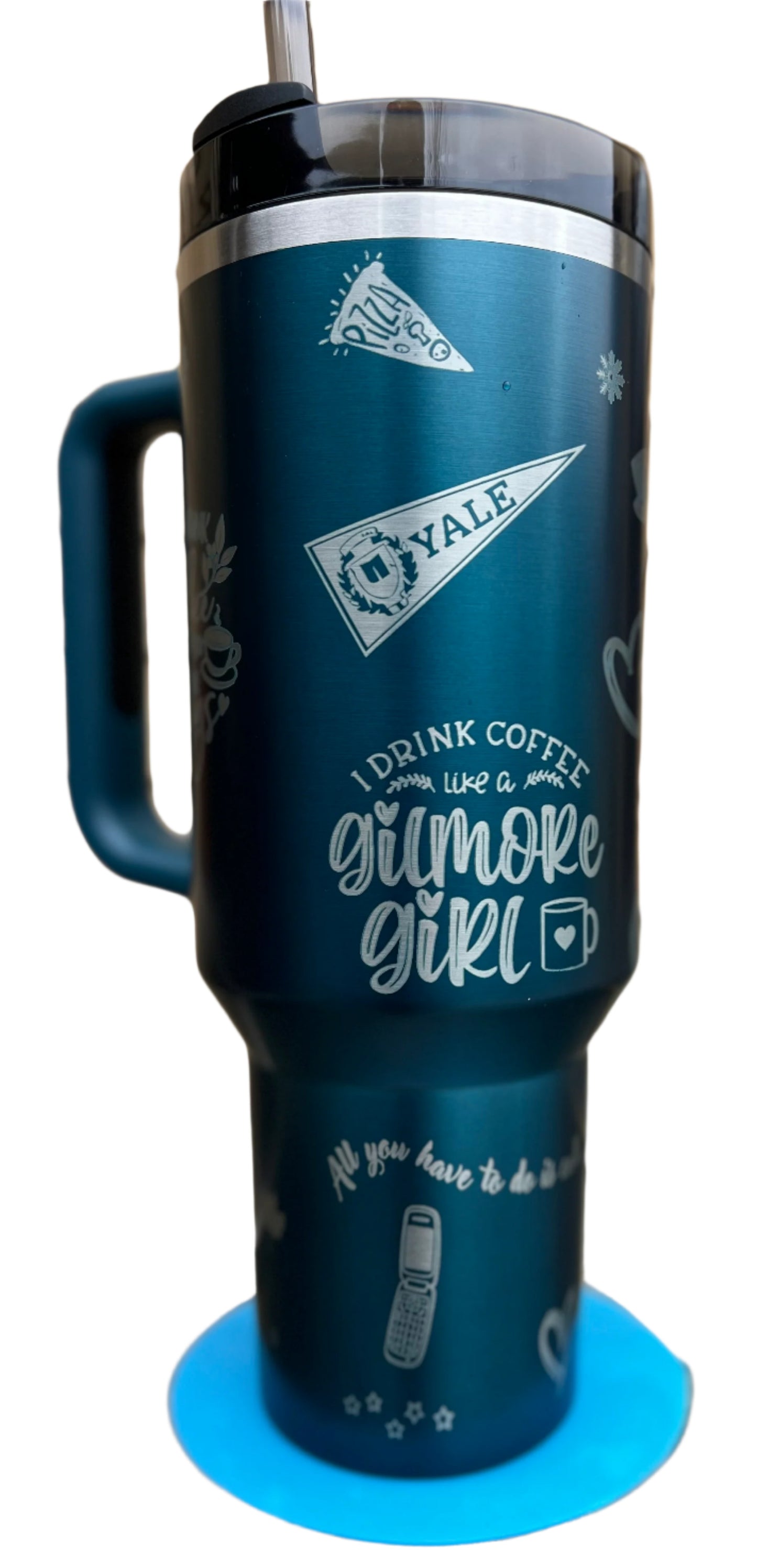Full Wrap Gilmore Girls inspired design, Stanley 40 oz. tumbler in Balsam Glow