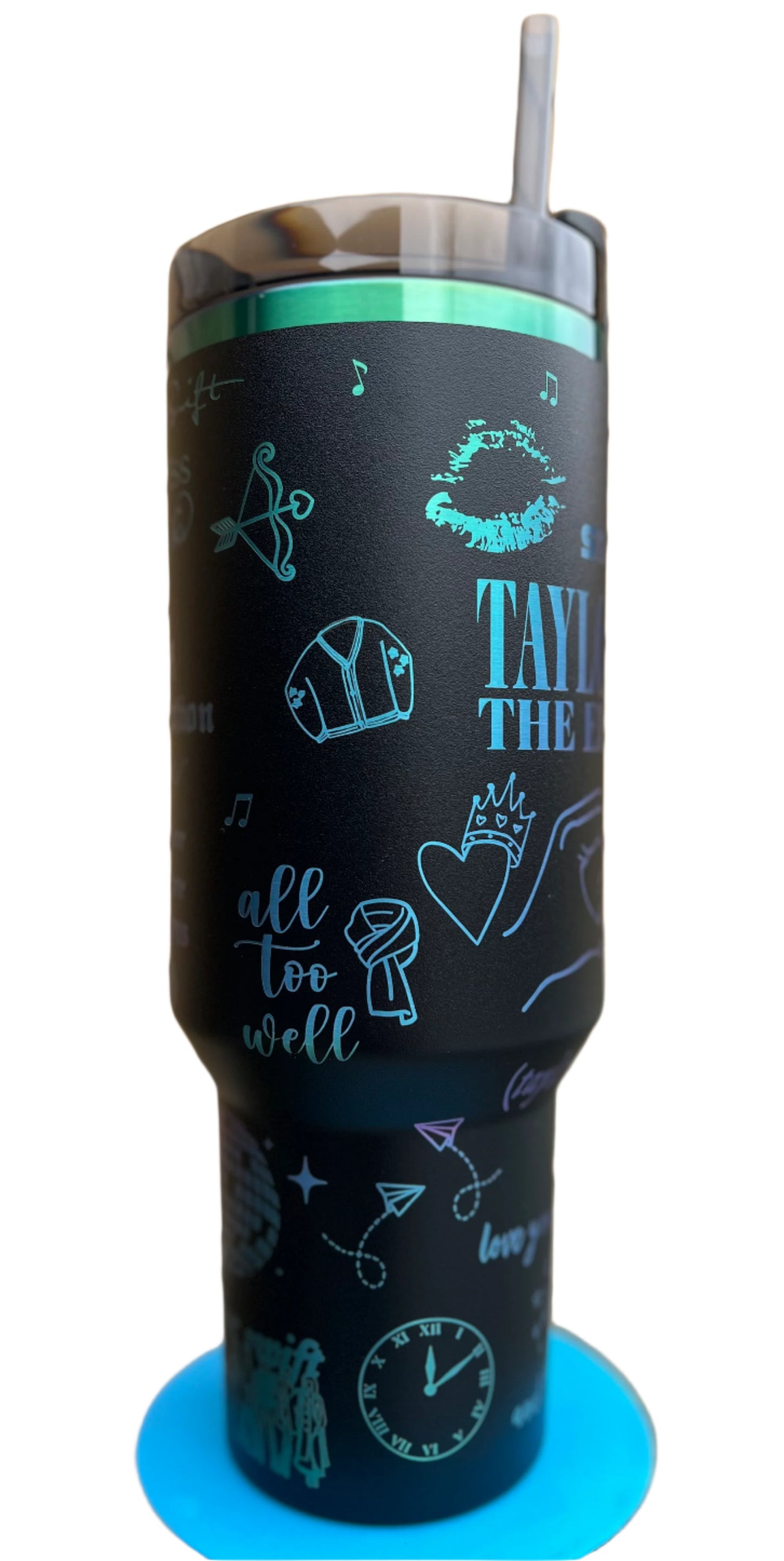 Full Wrap Eras inspired design, Stanley 40 oz. tumbler in Black Chroma