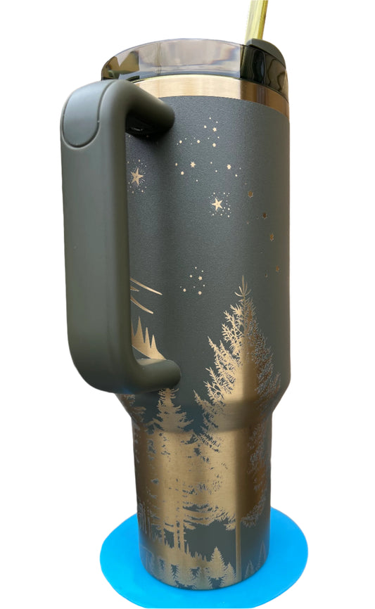 Mountainscape design Laser Engraved Stanley 40 oz. Tumbler