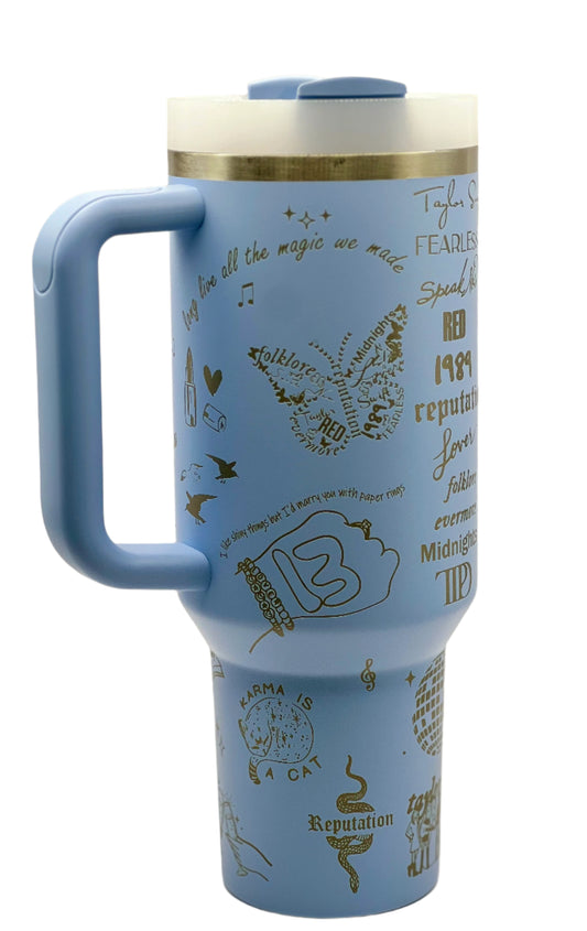 Full Wrap Custom Book Lover design, Stanley 40 oz. tumbler in Heather