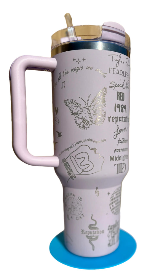 Full Wrap Eras inspired design, Stanley 40 oz. tumbler in Orchid