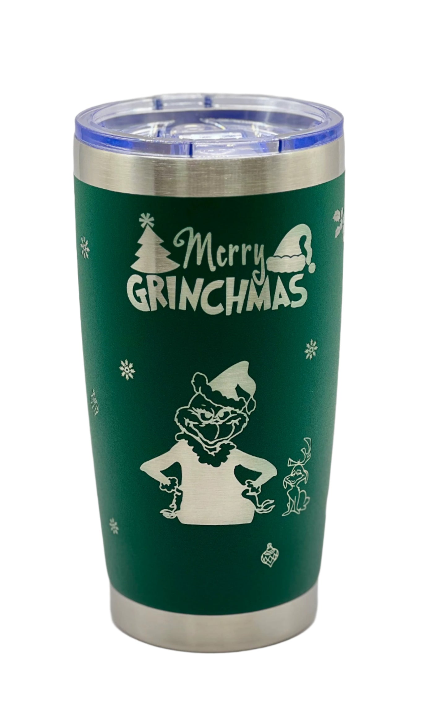 Full Wrap Grinch inspired design, 20 oz. tumbler in Green