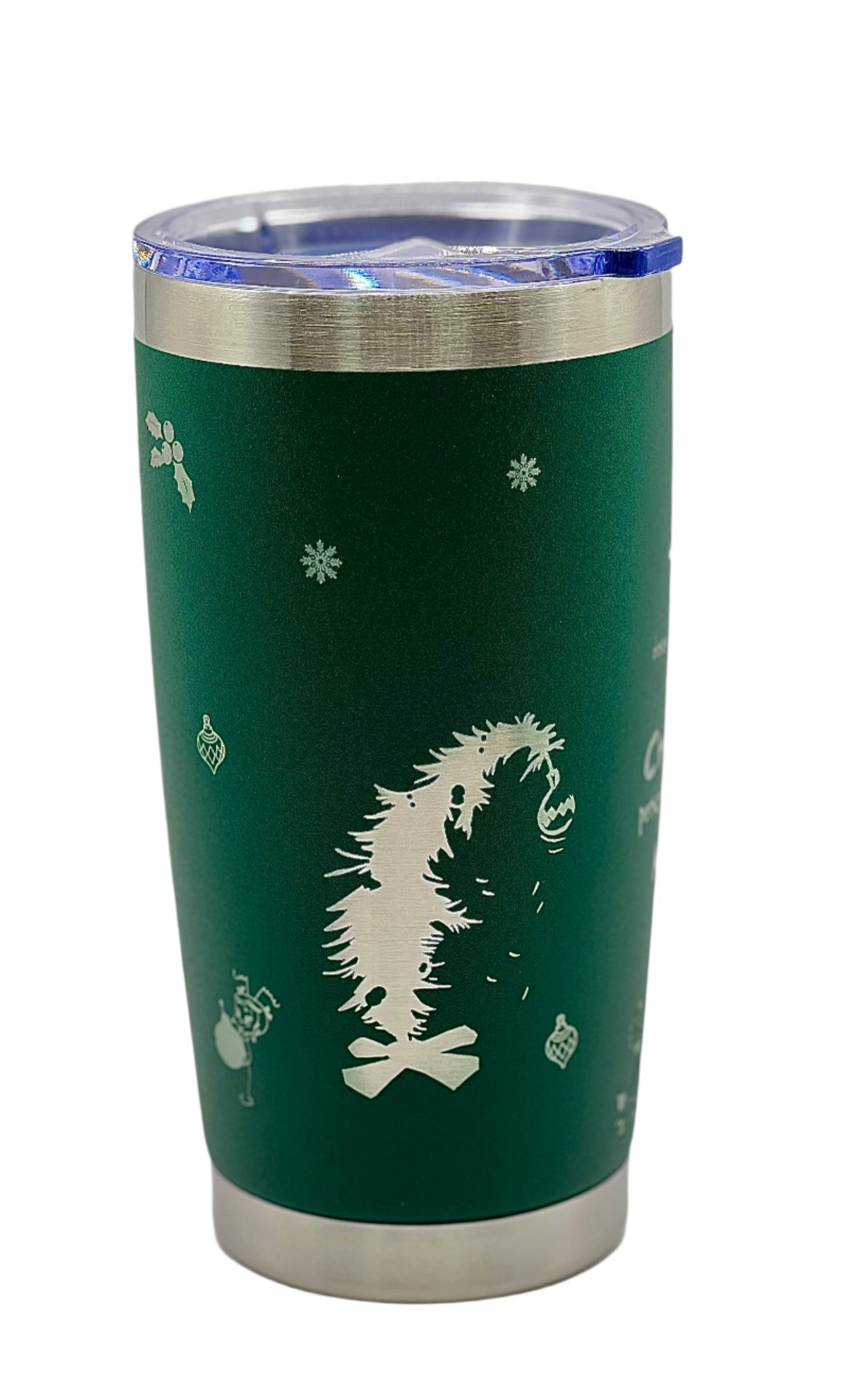 Full Wrap Grinch inspired design, 20 oz. tumbler in Green